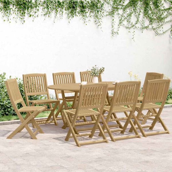 vidaXL Garden Chair Set of 8 Light Wood Solid Acacia wood Standard