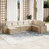vidaXL Garden Sofa Set Beige PE rattan, powder-coated steel, polyester