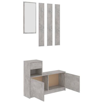 vidaXL Hallway Unit Concrete Gray 39.4"x9.8"x30.1" Engineered Wood