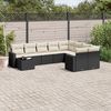 vidaXL Garden Sofa Set Black PE Rattan Medium to Large Adjustable Feet
