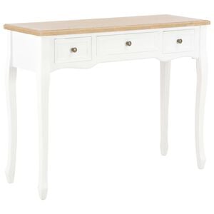 vidaXL Dressing Table White and Brown MDF and Pinewood Compact