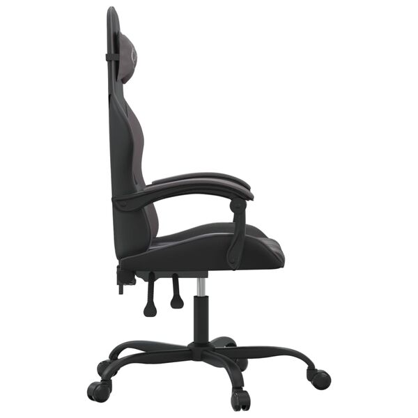 vidaXL Gaming Chair Black and Gray Faux Leather