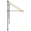 vidaXL Retractable Awning Cream 137.8"x59.1" Fabric and Steel