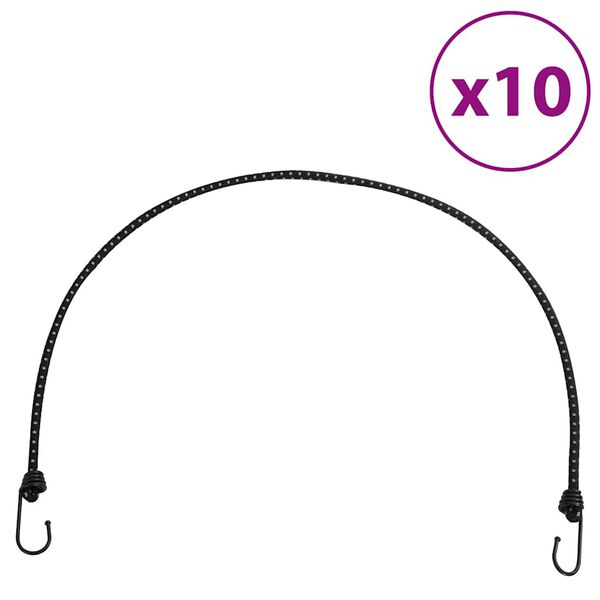 vidaXL Bungee Cords with Reflective Strips and Hooks 10 pcs 39.4 "