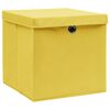 vidaXL Storage Box Set of 10 Yellow Non-woven fabric (100% polyester)