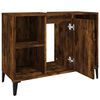 vidaXL Sink Cabinet Smoked Oak Engineered wood, metal Medium