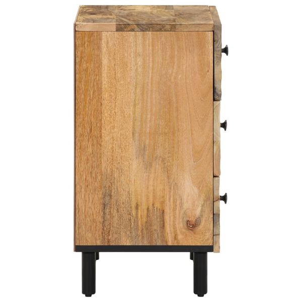 vidaXL Bedside Cabinet Natural Solid Mango Wood, Engineered Wood, Iron