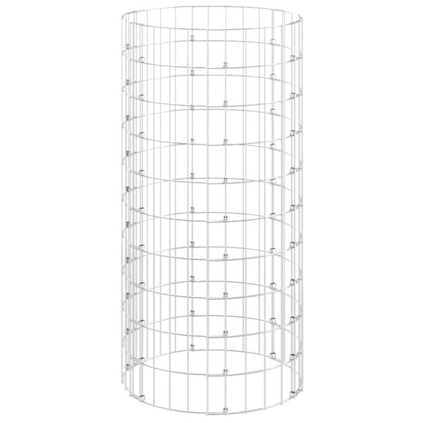 vidaXL Circular Gabion Pole Galvanized Steel Ø19.7"x39.4"