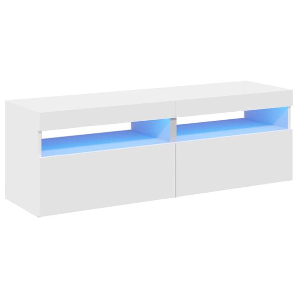 vidaXL TV Cabinet Set of 2 White Engineered wood Medium Lights