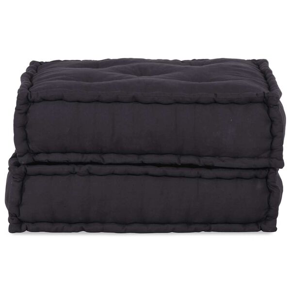 vidaXL Pouffe Anthracite 100% cotton, 70% recycled cotton, 30% foam
