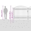 vidaXL Fence Gate Double Door with Arched Top Steel 157.5x68.9" Black