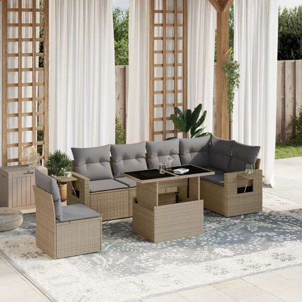 vidaXL Garden Sofa Set Beige