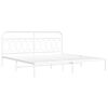 vidaXL Bed Frame White Steel 79 x 79 in Bed Frame Rectangular Modern