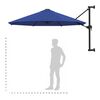 vidaXL Wall-Mounted Garden Parasol with Metal Pole 118.1" Blue