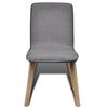 vidaXL Dining Chair Set of 6 Dark grey Polyester and Oak wood Standard