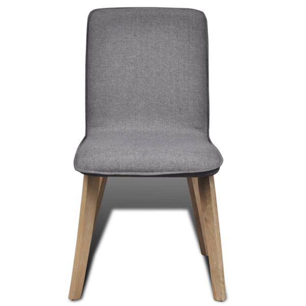 vidaXL Dining Chair Set of 6 Dark grey Polyester and Oak wood Standard
