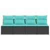 vidaXL Garden Sofa Black, Blue