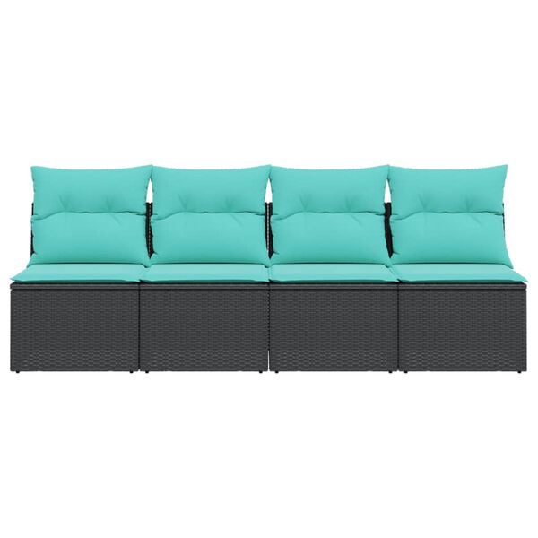 vidaXL Garden Sofa Black, Blue
