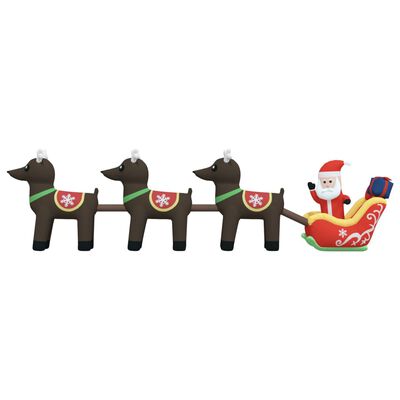 vidaXL Christmas Inflatable Santa and Reindeer Decoration LED 54.3"