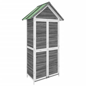 vidaXL Garden Tool Shed Grey and White Solid pine wood, plywood