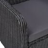vidaXL Rattan Chair Black Steel frame Medium Removable Covers