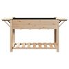 vidaXL Garden Planter Beige 61.02 x 23.23 x 30.12 in Solid Fir Wood