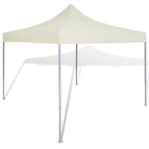 vidaXL Gazebo Cream Powder-coated steel Large Foldable Gazebo Square