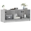 vidaXL TV Cabinet Grey Sonoma Engineered wood, glass Medium TV Cabinet