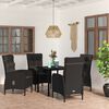 vidaXL Garden Dining Set Black PE rattan 31.5 in x 31.5 in x 29.1 in