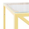vidaXL Coffee Table Gold Stainless Steel, Tempered Glass Medium Durable
