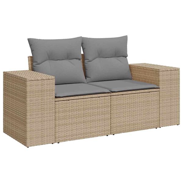 vidaXL Garden Sofa Set Beige, Light grey