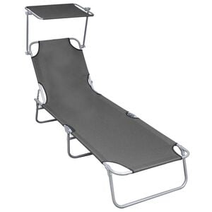 vidaXL Sunlounger Gray