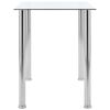 vidaXL Dining Table Transparent Tempered glass, Stainless steel Medium