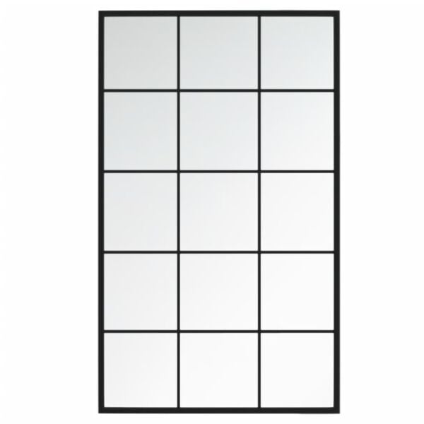 vidaXL Wall Mirror Black Metal, Glass 39.4 x 23.6 in each Rectangular