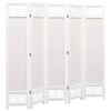 vidaXL 5-Panel Room Divider Cream 68.9"x65" Fabric