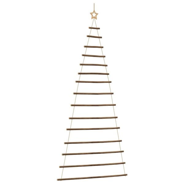vidaXL&nbsp;Hanging Christmas Tree with Top Star 39.4x82.7" Natural Branch