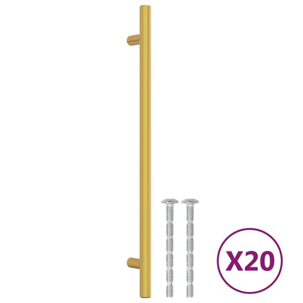 vidaXL Cabinet Handle Set of 20 Gold Stainless steel Long Simple
