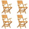 vidaXL Garden Dining Set Teak Solid Teak Wood 5 Piece Foldable