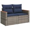 vidaXL 9 Piece Patio Sofa Set with Cushions Gray Poly Rattan