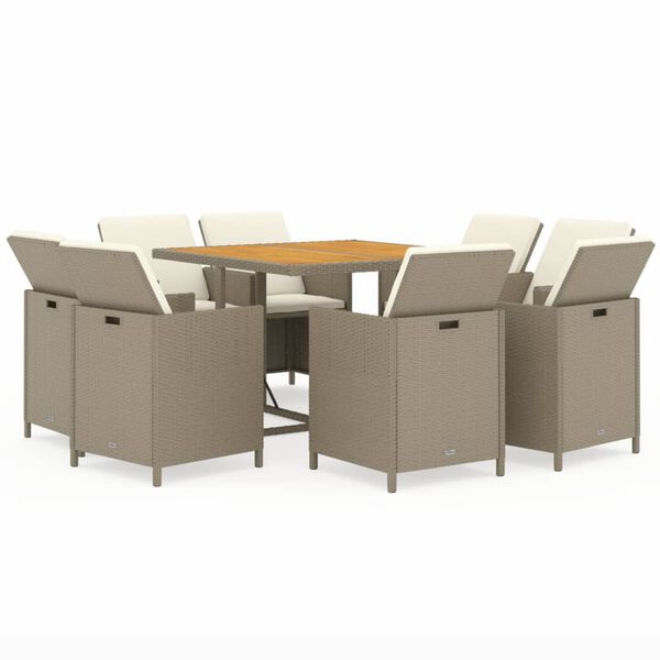 vidaXL Garden Dining Set Beige