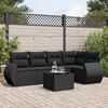 vidaXL Garden Sofa Set Black PE rattan, powder-coated steel, tempered glass