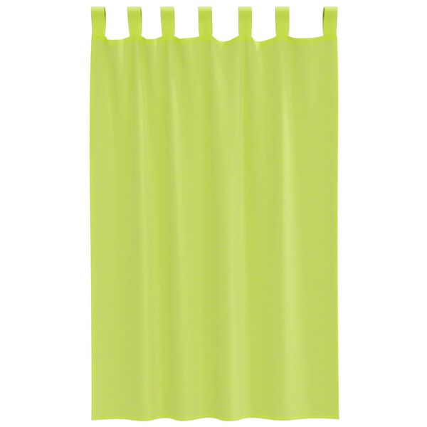 vidaXL Voile Curtains with Tab Top 2 pcs Apple Green