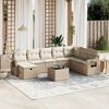 vidaXL Garden Sofa Set Beige Poly Rattan Large Modular Garden Sofa Set
