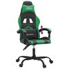 vidaXL Gaming Chair Black and Green Faux Leather