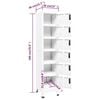 vidaXL Locker Cabinet White Steel 15.0 x 15.7 x 70.9 in Locker Cabinet