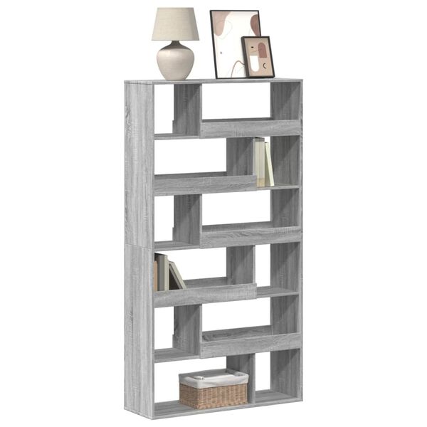 vidaXL Bookcase Grey sonoma Engineered wood Large Bookcase Rectangular