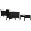 vidaXL Garden Lounge Set Black, White PE rattan, metal Small