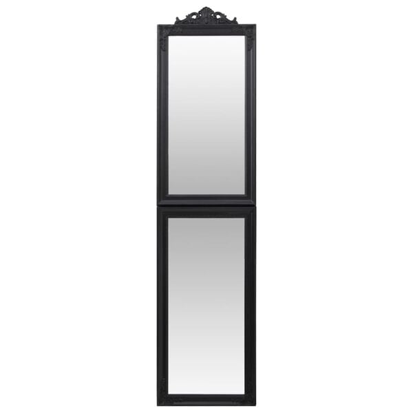 vidaXL Free-standing Mirror Black Glass Full-Length Foldable