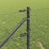 vidaXL Fence Post Grey 328.08 x 1.97 ft (1.97 in mesh) Steel and PVC