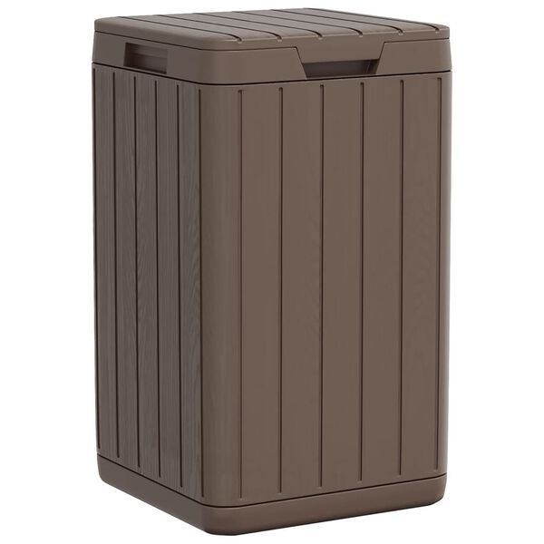 vidaXL Outdoor Garbage Bin Brown 15"x15"x25.6" PP